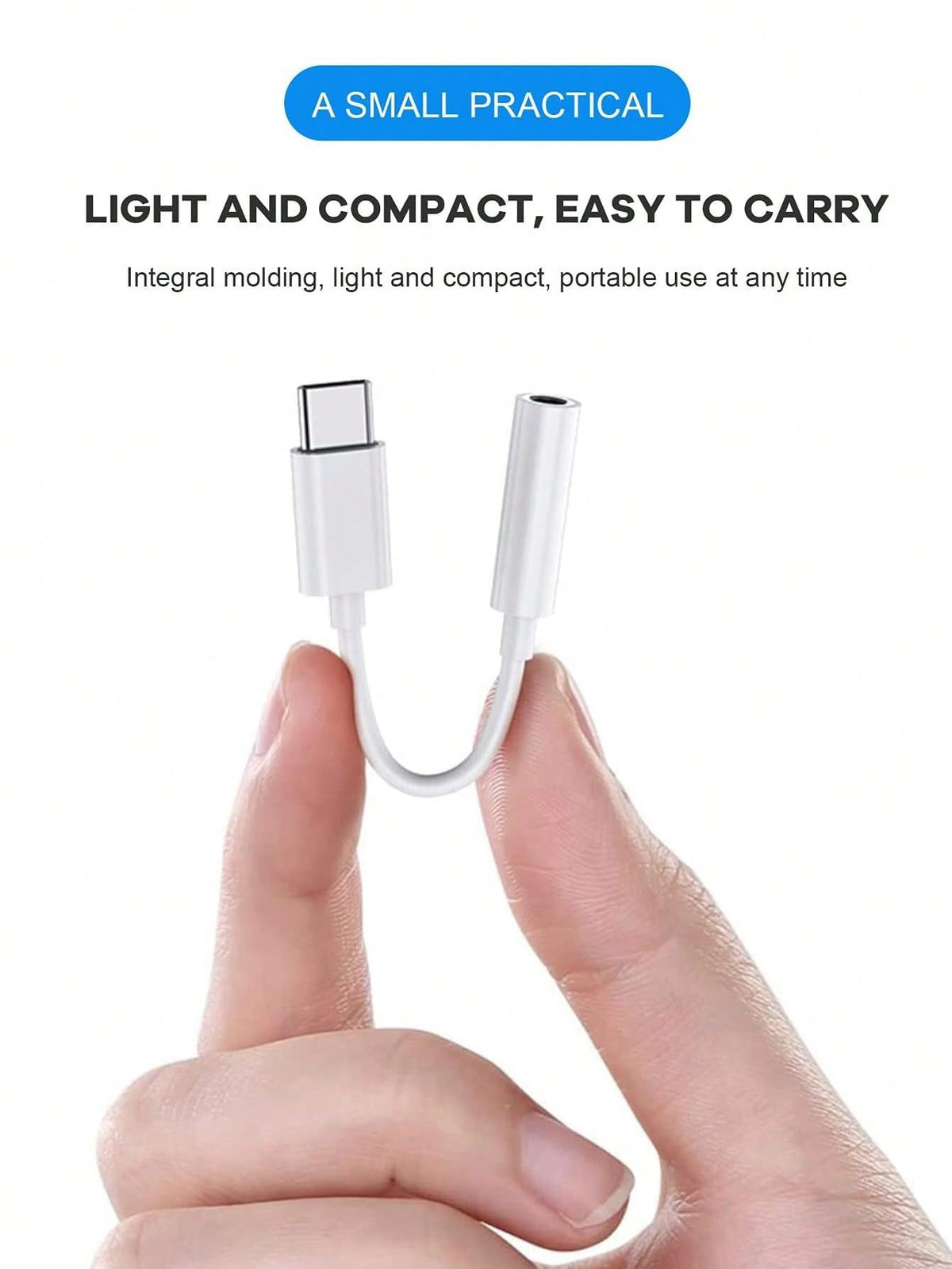 D8 USB-C to 3.5mm Audio Adapter – DAC Stereo + Mic Dongle for iPhone 16, Galaxy S23, iPad Pro