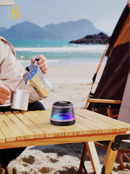 D8 Foldable Magnetic Bluetooth Speaker – 10H Playtime, RGB Light, Phone Stand