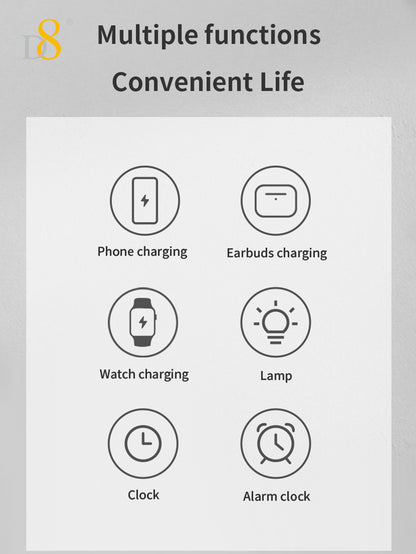 D8 3-in-1 Wireless Charging Station – Fast Charger for iPhone, Apple Watch, AirPods