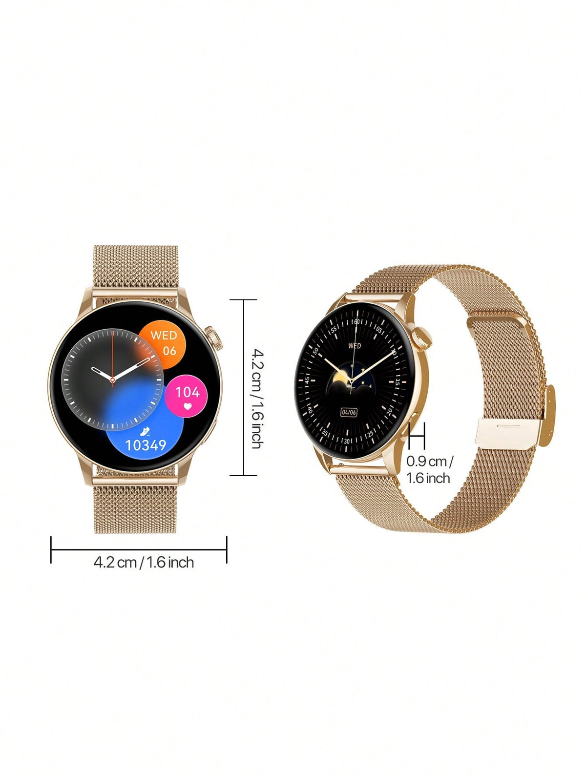 D8 1.3" Women's Smartwatch Waterproof Fitness Tracker 100+ Sports Modes