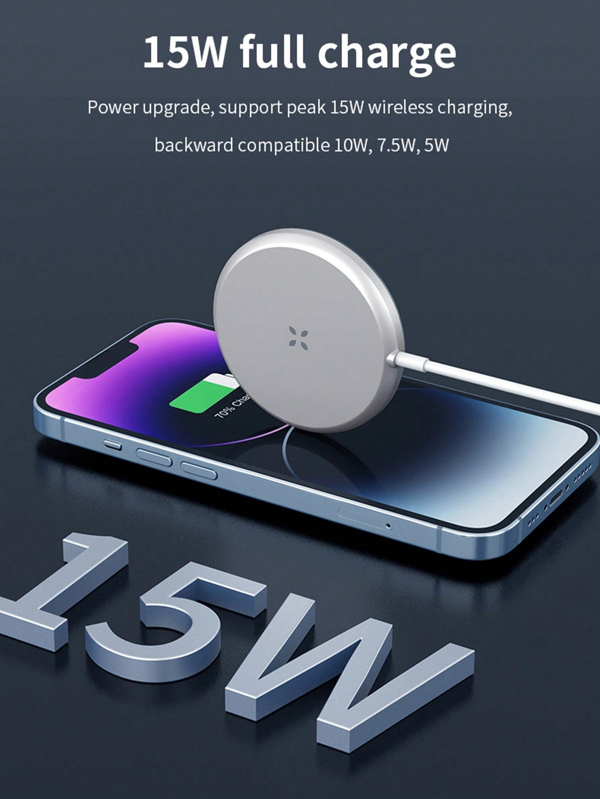 D8 15W Magnetic Wireless Charger – Fast Charging Pad for iPhone 15/14/13/12 Pro Series