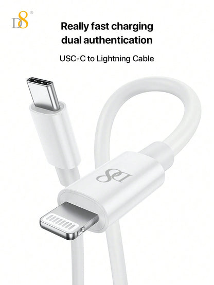 Dynamic8 3-Pack Apple MFi Certified USB-C to Lightning Cable - 20W PD Fast Charge