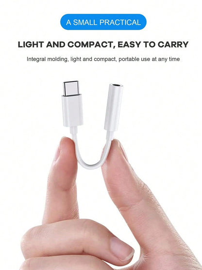 D8 USB-C to 3.5mm Audio Adapter – DAC Stereo + Mic Dongle for iPhone 16, Galaxy S23, iPad Pro