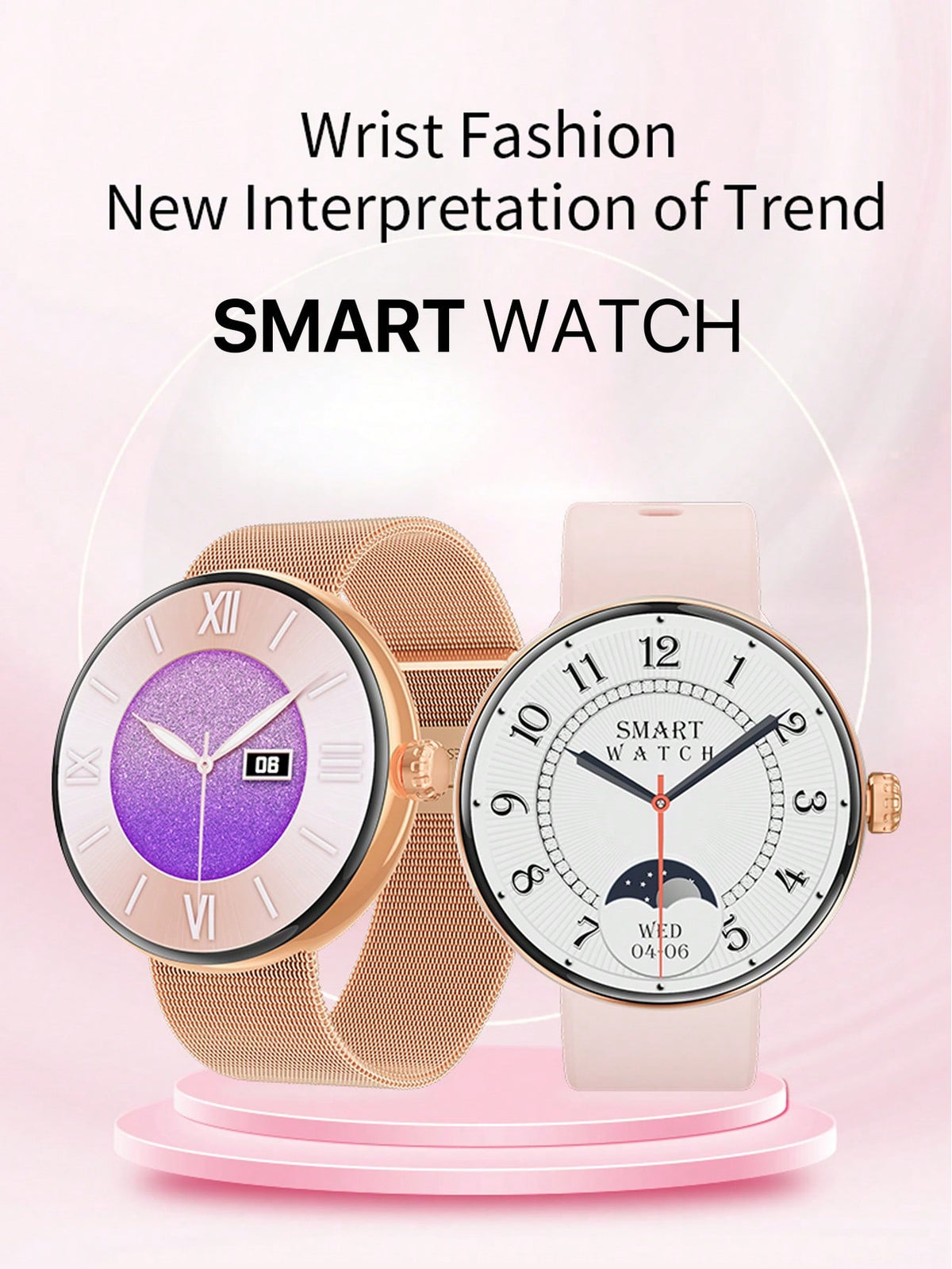 Dynamic8 Smart Watch – Waterproof Fitness Tracker, Bluetooth Calls, 100+ Sports Modes (Gold)