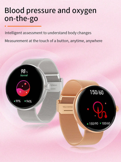 Dynamic8 Smart Watch – Waterproof Fitness Tracker, Bluetooth Calls, 100+ Sports Modes (Gold)