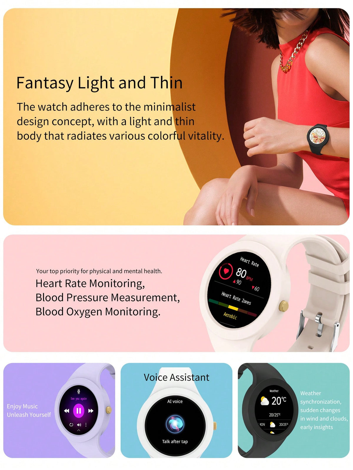 D8 Smart Watch – Heart Rate & Sleep Tracker, IP67 Waterproof, Full Touch, Activity Tracker for Android & iOS