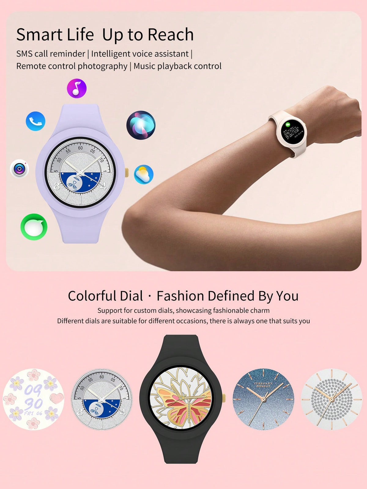 D8 Smart Watch – Heart Rate & Sleep Tracker, IP67 Waterproof, Full Touch, Activity Tracker for Android & iOS