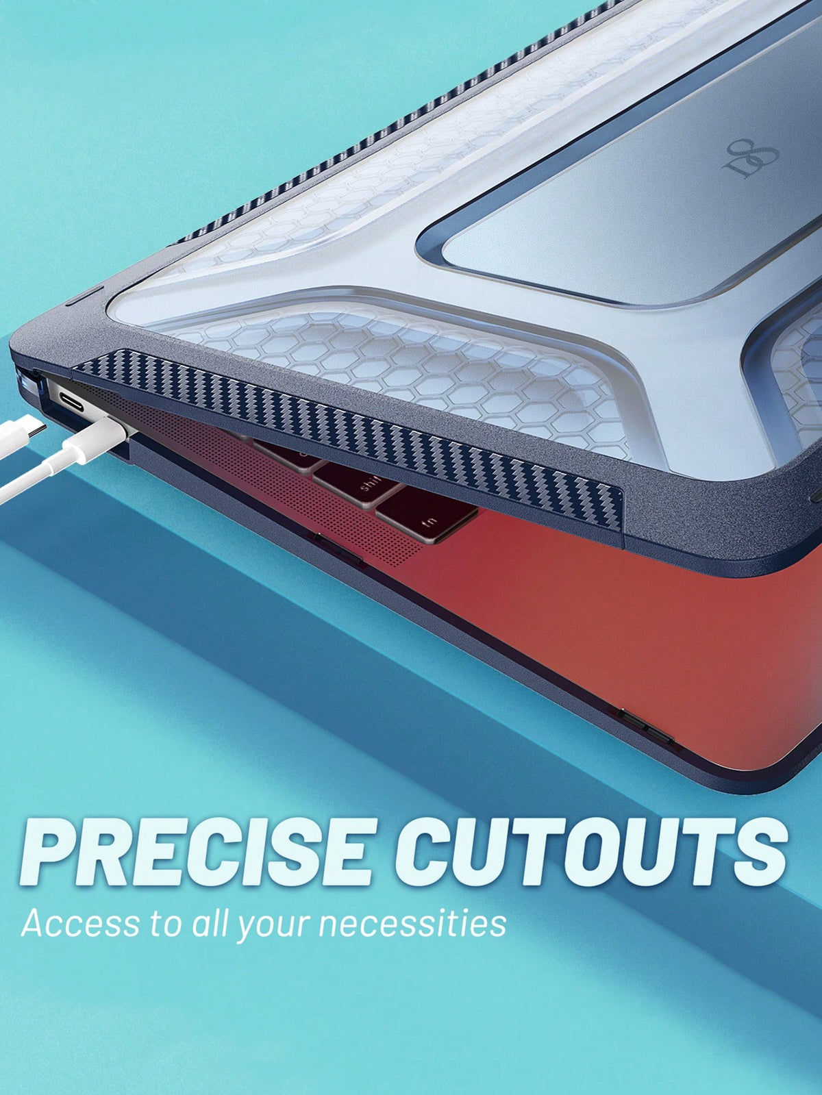 D8 PC+TPU MacBook Case for MacBook Air – Shockproof, Scratch Resistant, Lightweight