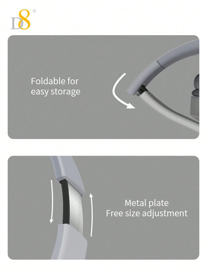 D8 Foldable Over-Ear Headphones, Wireless/Wired, Mic, Deep Bass, 10H Playtime