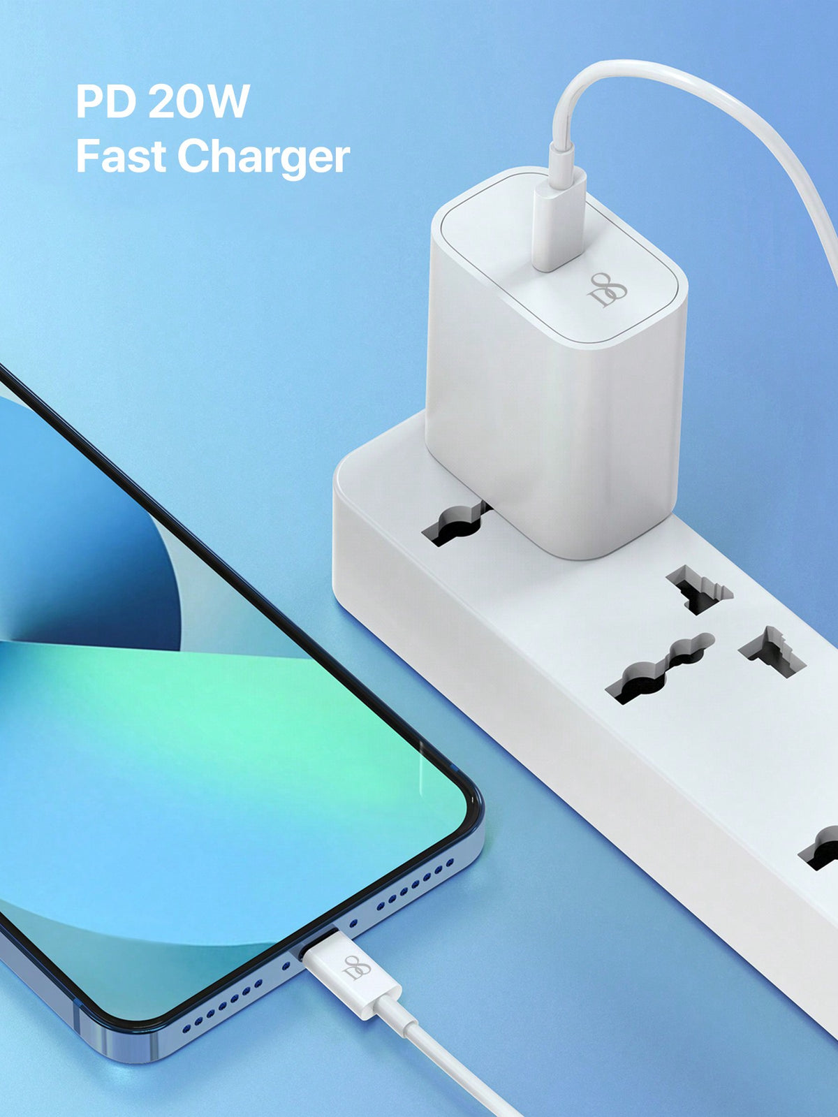 D8 20W PD USB-C Wall Charger 2-Pack 3.3ft Fast Charging Cable MFi Certified