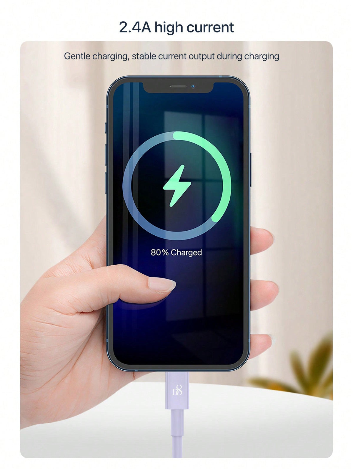 D8 iPhone Charger Cable MFi Certified USB-A to Lightning Fast Charging Multiple Lengths