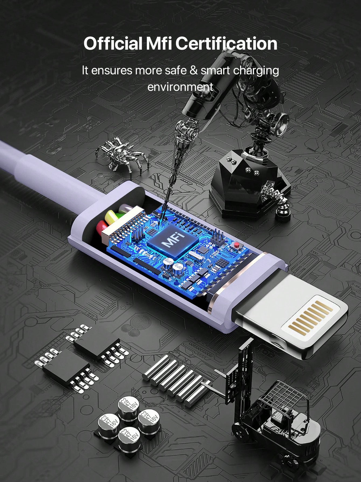 D8 iPhone Charger Cable MFi Certified USB-A to Lightning Fast Charging Multiple Lengths