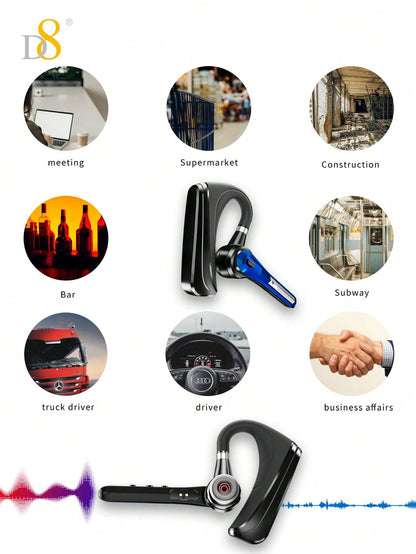 D8 TWS Noise-Canceling Wireless Earbuds, 16H Playtime, LED, Mic, Android/iOS