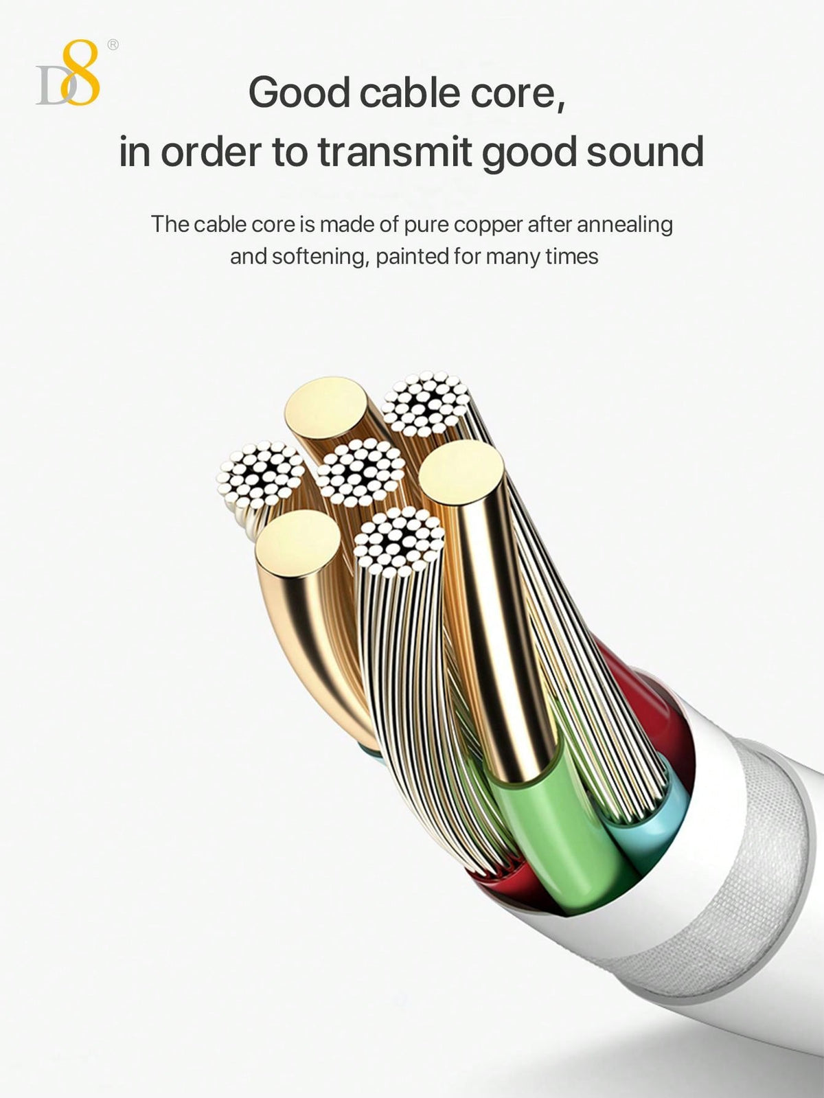 D8 3.5mm Audio + Charger Cable Adapter for iPhone – 2-in-1 Lightning Dongle for iPhone 15/14/13/12