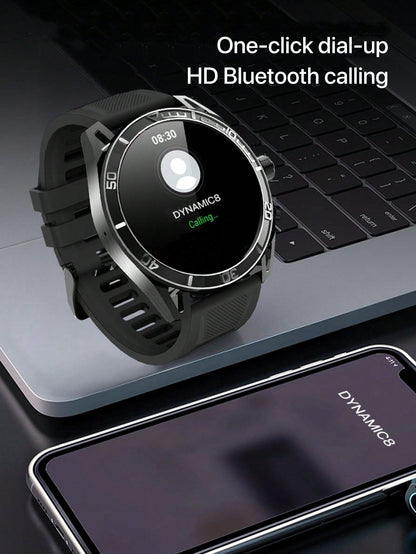 D8 1Pc Multi-Sport Mode Fitness Watch for Men - 1.43" Waterproof, Compatible with Android & iPhone