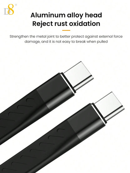 D8 USB-C 3.1 Gen 2 Cable – 10Gbps Data Transfer, 4K Video Output, 60W PD Fast Charging