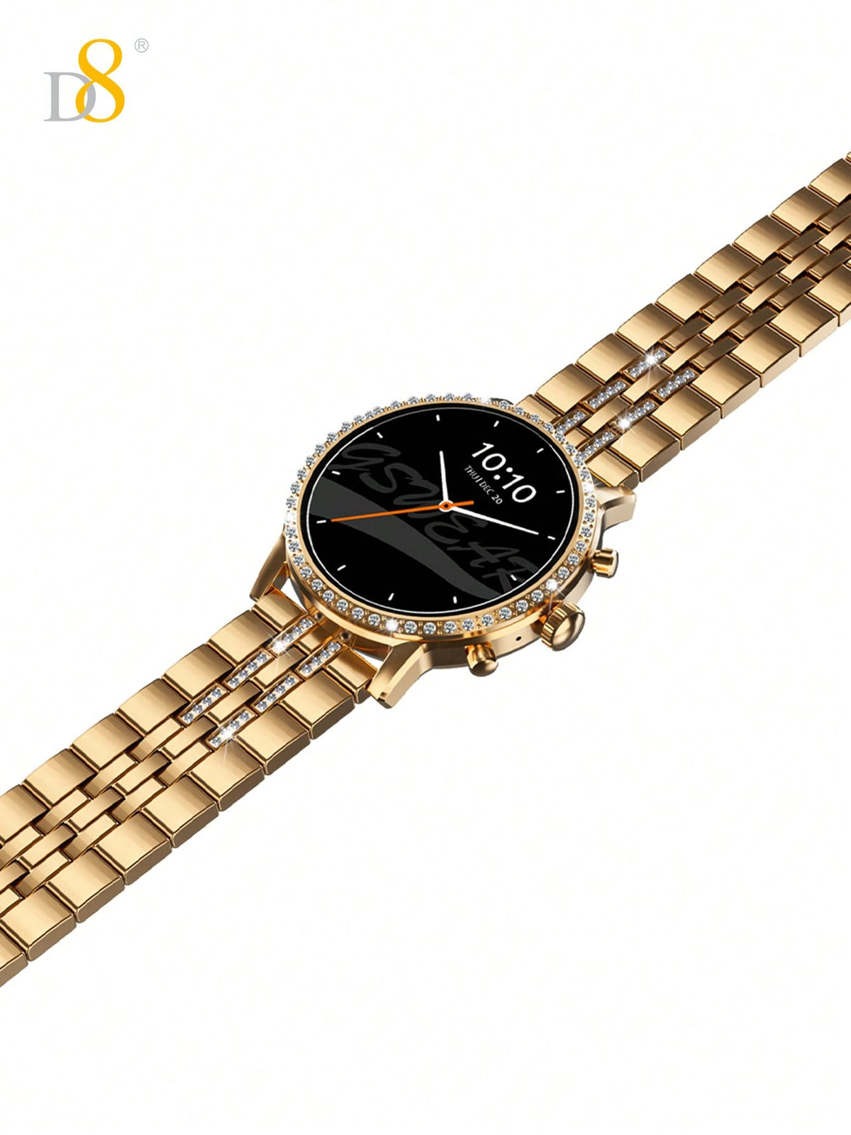 D8 Gold Smartwatch: 1.52” Touch Screen, Calls & Fitness Tracker