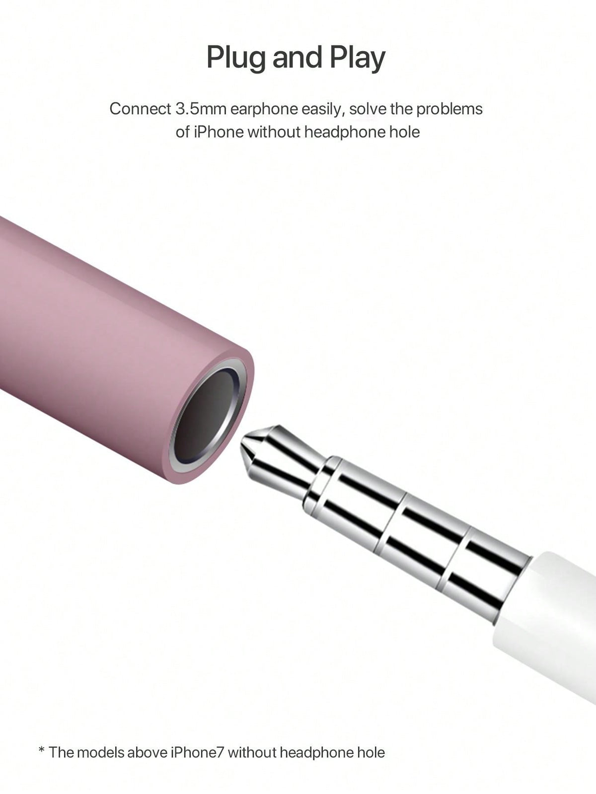 D8 MFi Lightning to 3.5mm Audio Adapter, HiFi DAC Stereo Mic Earphone Dongle