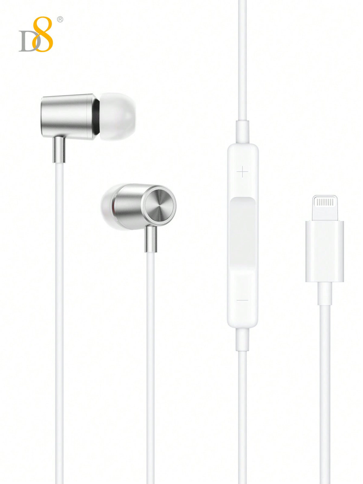 D8 MFi Certified Lightning Earbuds (2-Pack) – With Mic & Controller for iPhone