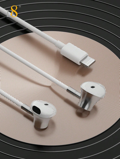 D8 MFi Certified Lightning Earbuds (2-Pack) – With Mic & Controller for iPhone