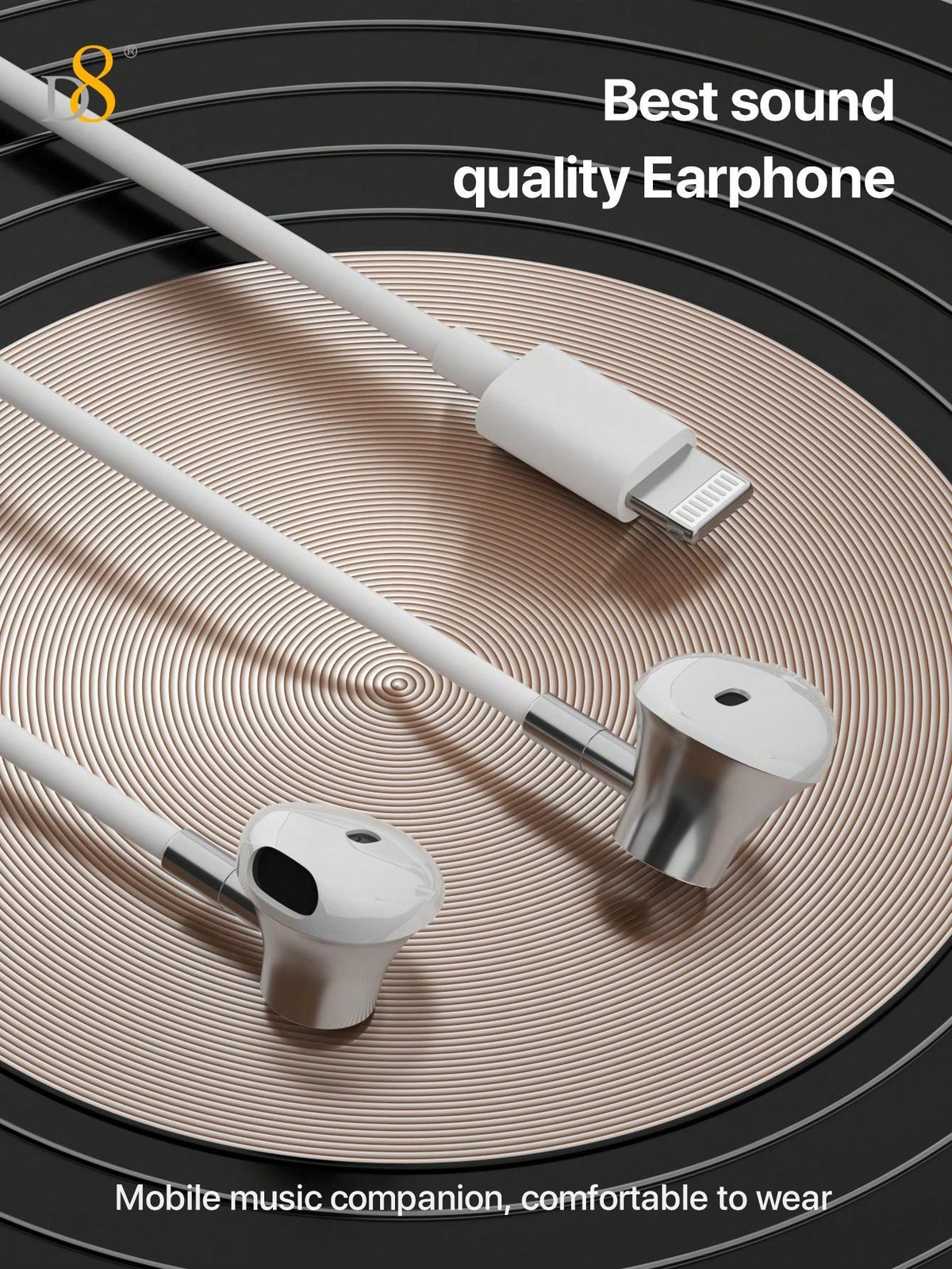 D8 MFi Certified Lightning Earbuds (2-Pack) – With Mic & Controller for iPhone
