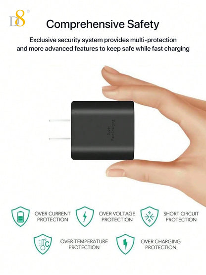 D8 45W USB-C Super Fast Charger, Wall Block for Galaxy/iPhone/Pixel/Tab