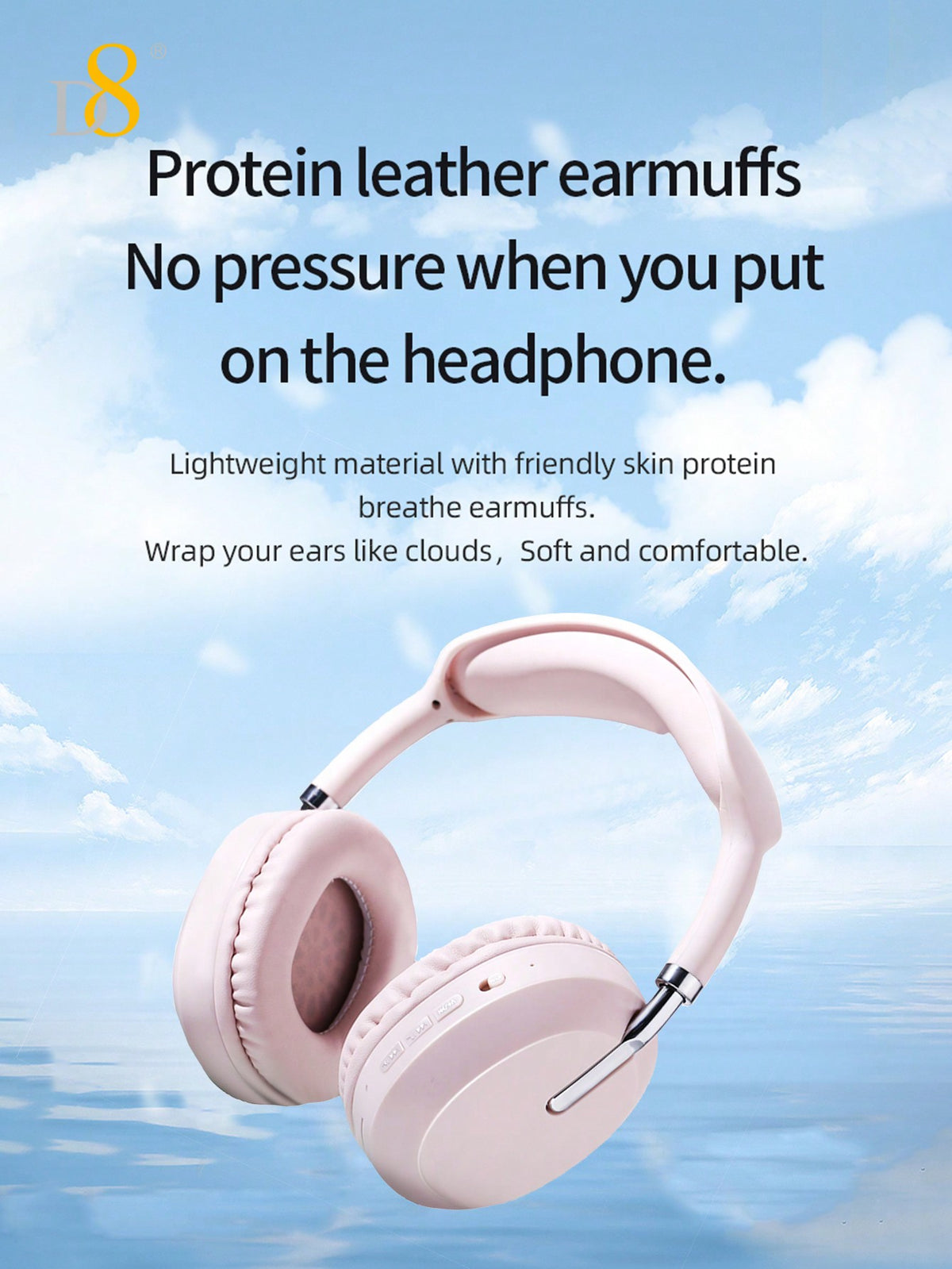 D8 Retractable Over-Ear Headphones – Wireless & Wired, 15H Playtime, Foldable, Built-In Mic & SD Slot