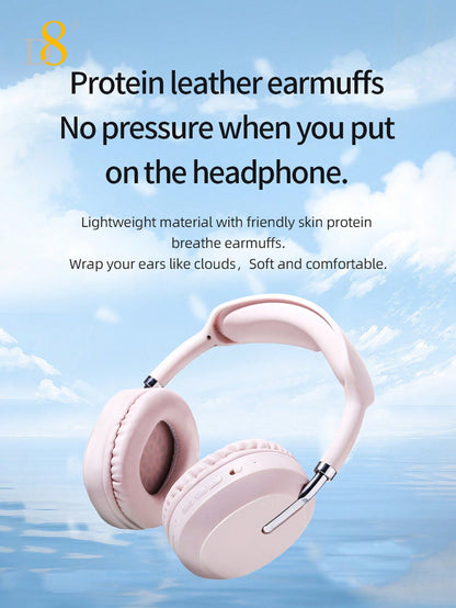 D8 Retractable Over-Ear Headphones – Wireless & Wired, 15H Playtime, Foldable, Built-In Mic & SD Slot