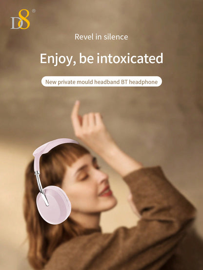 D8 Retractable Over-Ear Headphones – Wireless & Wired, 15H Playtime, Foldable, Built-In Mic & SD Slot