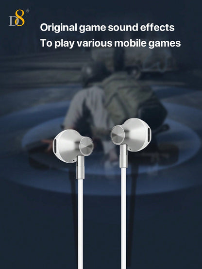 D8 Lightning Connector Headphones with Mic & Remote – MFi Certified Wired Earbuds