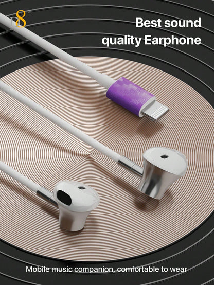 D8 Lightning Connector Headphones with Mic & Remote – MFi Certified Wired Earbuds