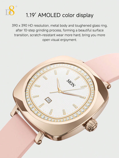D8 Women's Smartwatch, 1.19", IP67 Waterproof, Calls, 100+ Sports Modes