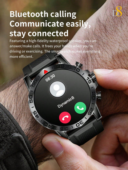 D8 Men's Rugged Smartwatch, 1.39" HD, IP67 Waterproof, 100 Sports Modes