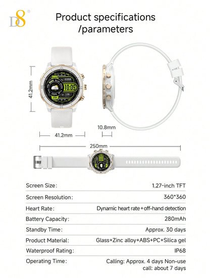 Dynamic8 Smart Watch – All-Day Fitness Tracker, Waterproof Design, Sleep & Call Monitoring (Unisex)