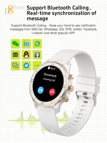 Dynamic8 Smart Watch – All-Day Fitness Tracker, Waterproof Design, Sleep & Call Monitoring (Unisex)