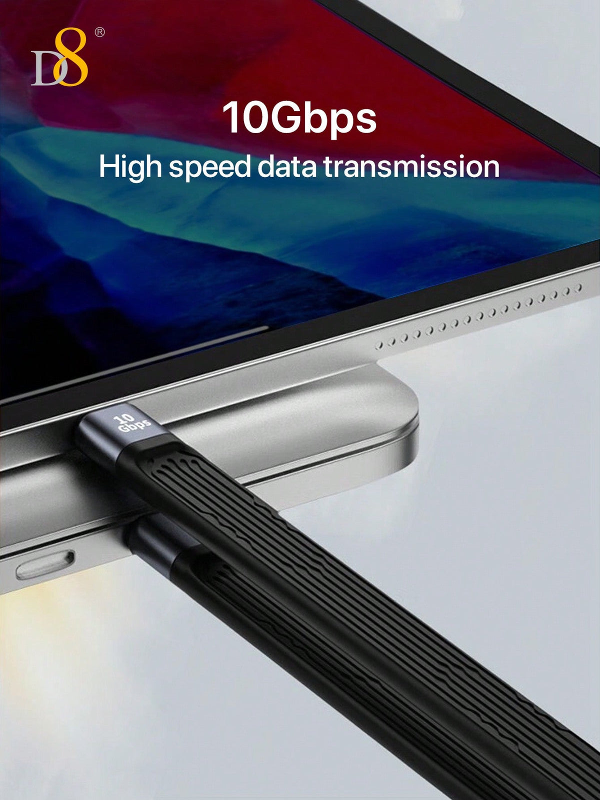 D8 USB C 3.1 Gen 2 Cable (13CM) – 10Gbps Data Transfer, 60W PD Fast Charging, 4K Video Output