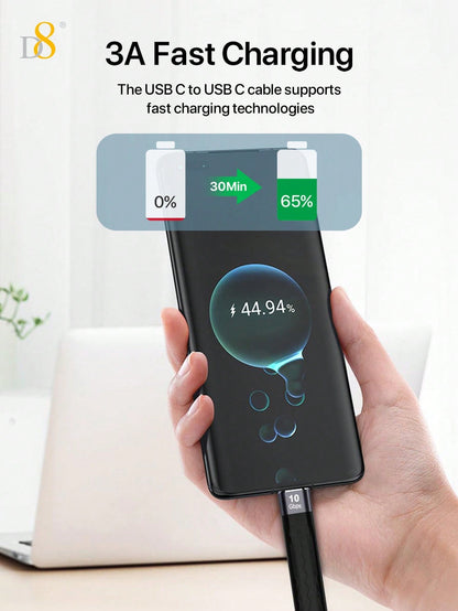 D8 USB C 3.1 Gen 2 Cable (13CM) – 10Gbps Data Transfer, 60W PD Fast Charging, 4K Video Output