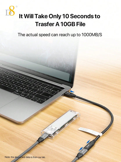 D8 USB 3.1 Type-C Extension Cable – 10Gbps, 4K Ultra HD Support for iPhone, iPad, MacBook