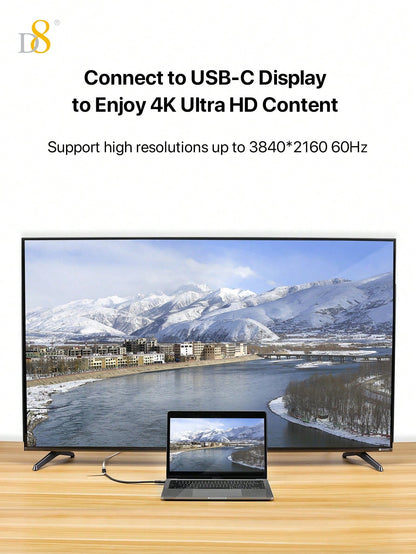 D8 USB 3.1 Type-C Extension Cable – 10Gbps, 4K Ultra HD Support for iPhone, iPad, MacBook