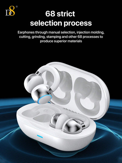 D8 Wireless Open-Ear Headphones, Sport Earhooks, C3 Calling, Sweat-Proof
