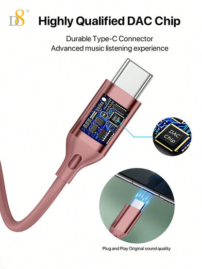 D8 USB-C Earbuds, In-Ear Headphones with Mic & Volume for iPhone/Galaxy/iPad