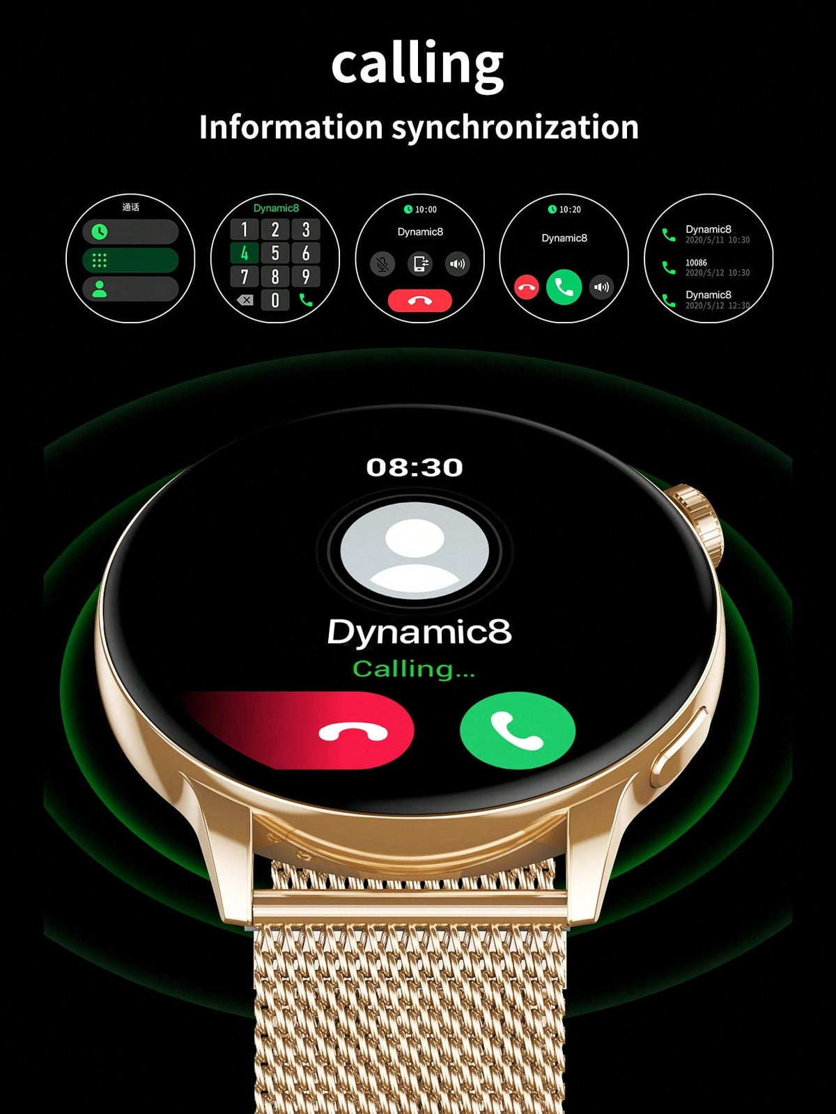 D8 1.3" Women's Smartwatch Waterproof Fitness Tracker 100+ Sports Modes