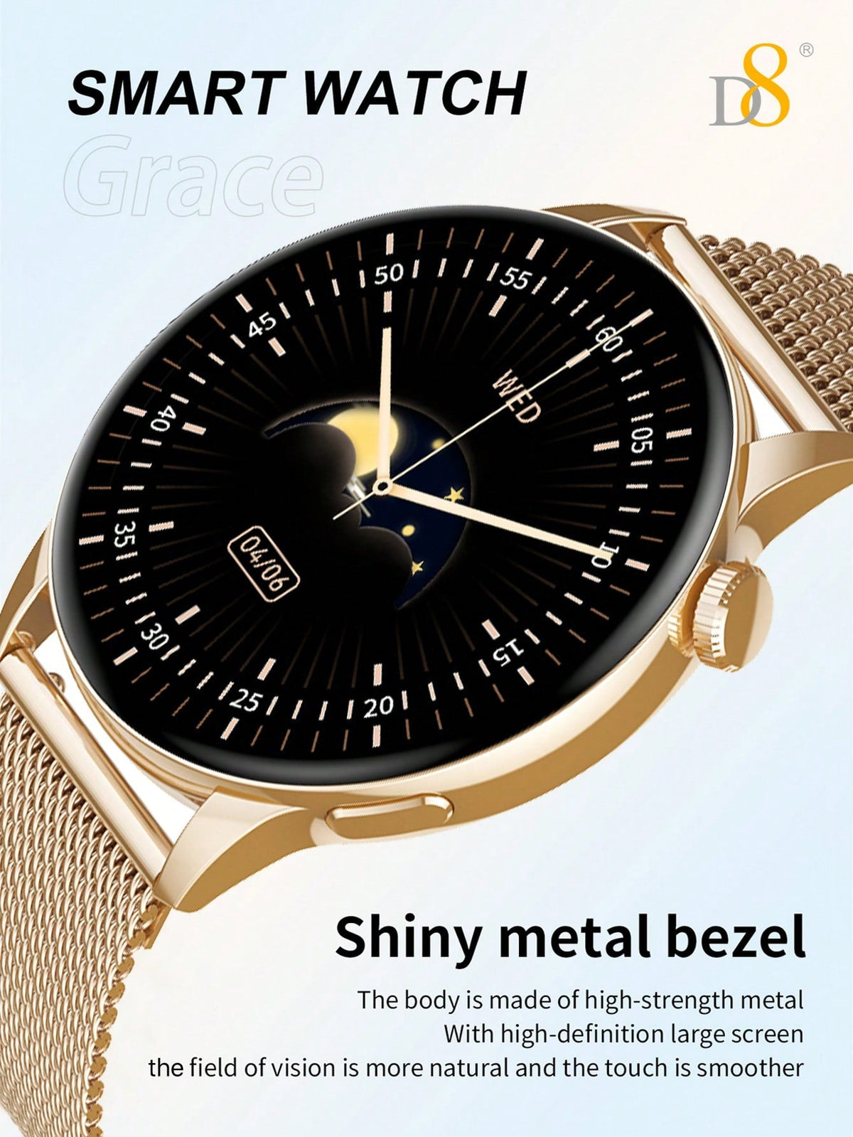 D8 1.3" Women's Smartwatch Waterproof Fitness Tracker 100+ Sports Modes