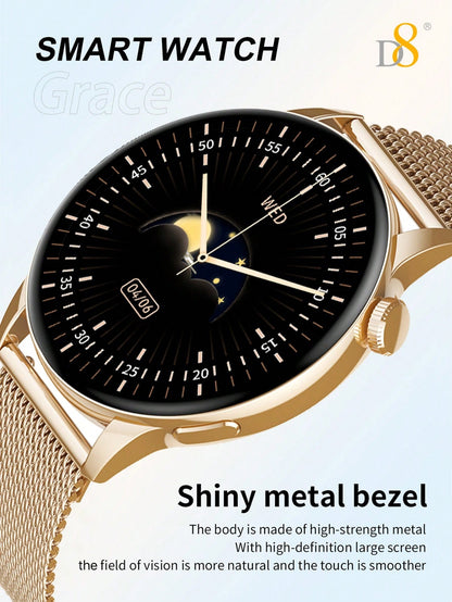 D8 1.3" Women's Smartwatch Waterproof Fitness Tracker 100+ Sports Modes