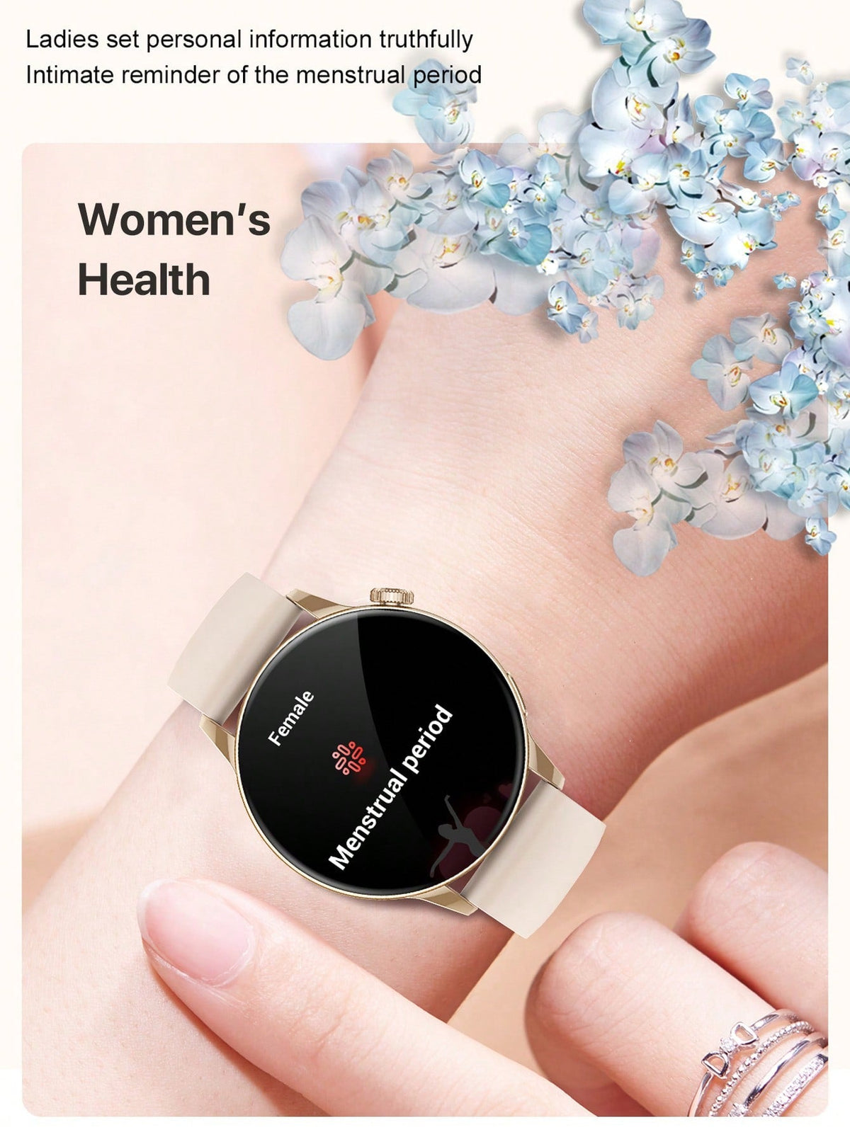 D8 1.3" Women's Smartwatch Waterproof Fitness Tracker 100+ Sports Modes