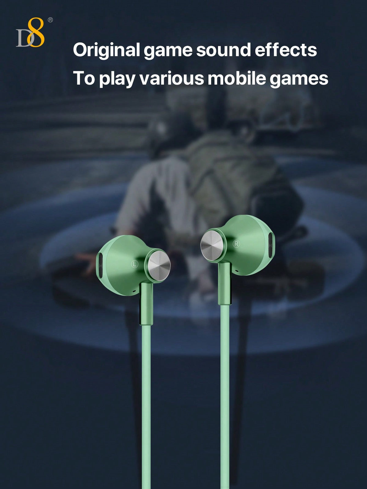 D8 USB-C In-Ear Headphones, Mic & Volume Control for iPhone/Galaxy/iPad