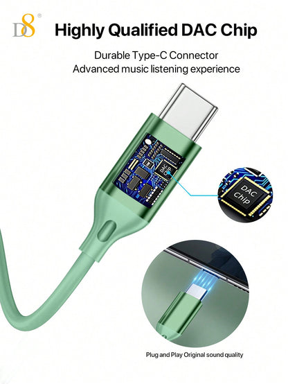 D8 USB-C In-Ear Headphones, Mic & Volume Control for iPhone/Galaxy/iPad