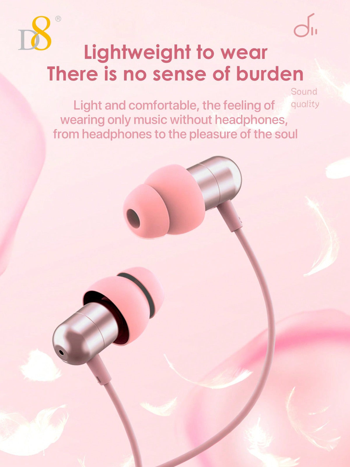 D8 USB-C Sleep Headphones – Noise-Isolating Wired Earbuds with Mic