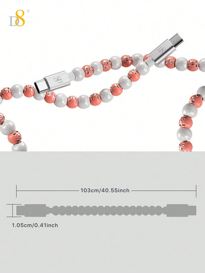 D8 USB-C to Type-C Cable – 60W Fast Charging, 3.3ft Braided Cord