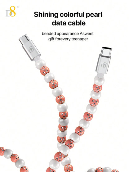 D8 USB-C to Type-C Cable – 60W Fast Charging, 3.3ft Braided Cord